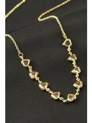 Marsilyan Kalp Kristal Taşlı Kolye