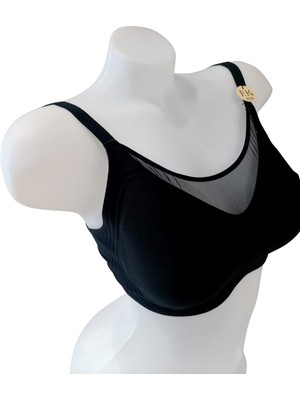 Lazer Kesim Önü Tül Detaylı Çıkarılabilir Pedli Sütyen (F.k LINGERIE1250 B)