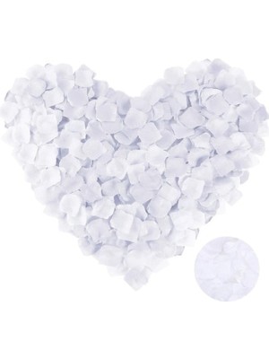 Marsilyan Beyaz Renk Gül Yaprağı Şekilli Konfeti 5 Paket 500 Adet