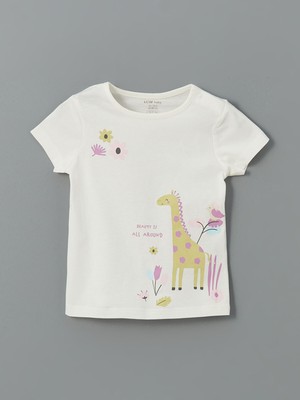Lc Waikiki Yeni Sezon Zürafa Baskılı Kız Bebek Pijama Üst