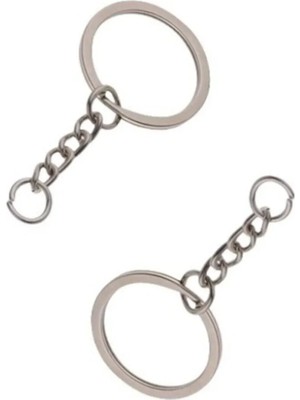 Orhan Çanta 100 Adet Gümüş Ezme Zincirli Anahtarlık Halkası - Nikel Kaplama Gümüş Renk Anahtarlık Aparatı