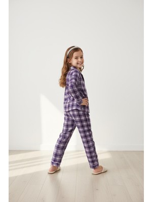 Kız Çocuk Öndendüğmeli Pamuklu Pijama Takım