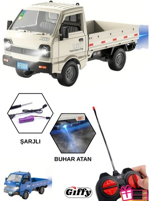 Giffy Uzaktan Kumandalı Rc Kamyonet, Işıklı, Buhar Atan, Şarjlı Iş Makinesi Araç Yük Taşıma Aracı Kamyonet