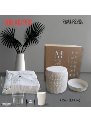 Asb Ambalaj Bardak Kapağı Kağıt, Bardak Kapağı Karton, Bardak Kapağı Cam 70 mm 100 Adet