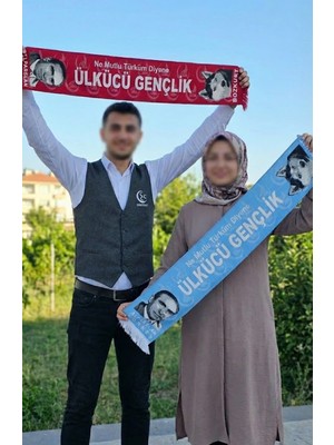 Direkstoktan Alparslan Türkeş Atkısı - Ülkücü Gençlik - Ne Mutlu Türküm Diyene / Pamuklu Dokuma Atkı