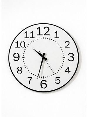 40 cm Büyük Boy Okunabilir Ahşap Duvar Saati | Sessiz Mekanizma | Modern Siyah-Beyaz Tasarım