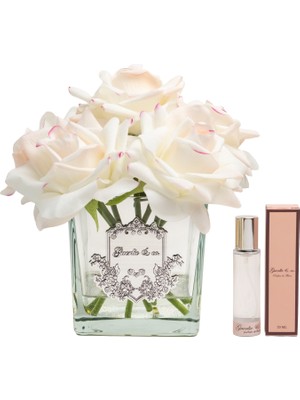 Guerlieandco. Krem Pembe 7 Gül Kare Cam Gümüş