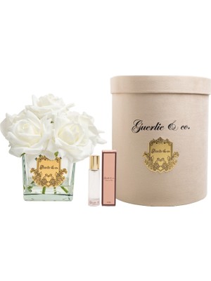 Guerlieandco. Beyaz 7 Gül Kare Cam Gold