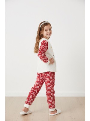 La Livva Kız Çocuk Peluş Polar Pamuklu Pijama Takımı