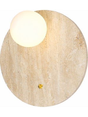 Noya Lighting Aplik - Traverten Taş Aplik - Bohem Rustik Tarz Aydınlatma - Aplik Modelleri - Duvar Apliği 30CM