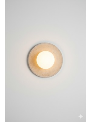 Noya Lighting Aplik - Traverten Taş Aplik - Bohem Rustik Tarz Aydınlatma - Aplik Modelleri - Duvar Apliği 25CM