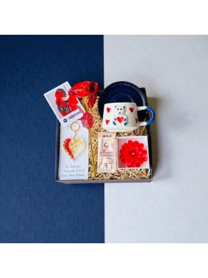 Marmori Ayıcık & Kalp Temalı Özel Hediye Seti