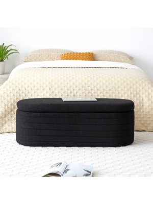 Argedemo Sidney Puf Sandıklı Puf Benç Ayak Ucu Puf Welsoft Kumaş