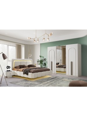 Aydınev Barcelona Mdf Bazalı Ledli Yatak Odası Takımı