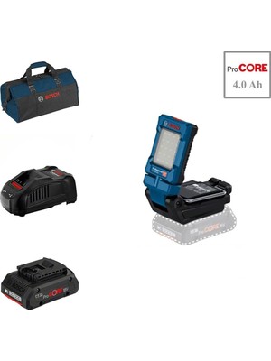 Bosch Gelişmiş 18V-800 Procore Akülü LED Çalışma Lambası, Bez Çantalı
