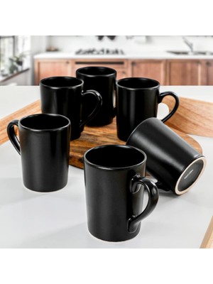 Delixa Mat Siyah Zen Kupa 8 cm 6 Adet