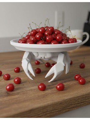 the mr east Dekoratif Beyaz Yengeç Kıskaç Tasarım Sunumluk Takı Mum Şeker Vegan Üretim 16 x 16 cm