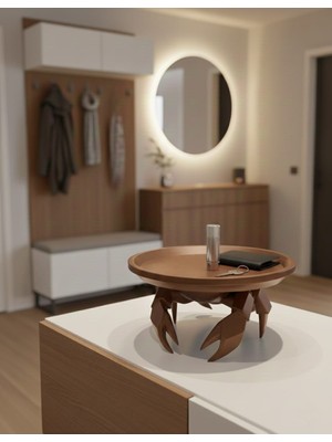 the mr east 3D  Dekoratif Yengeç Figürü Kahverengi Pratik Ev Gereçleri Sunum Tabak 16 x 16 cm