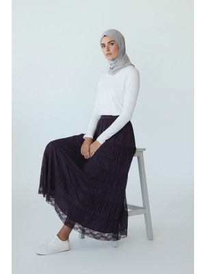 0kadın Beli Lastikli Katlı Çingene Etek