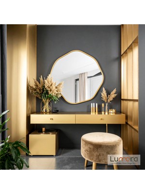 Lumora Mirror Design Kael Modern Gold Boyalı Mdf Çerçeveli Dekoratif Ayna