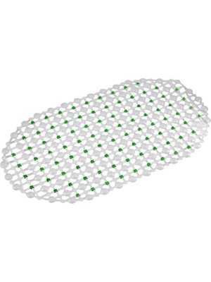 Hepta Collection Efe Mark Eko Serisi Banyo - Küvet Içi Kaydırmaz Vantuzlu Oluklu Oval Paspas 63 x 34 Cm, Yeşil