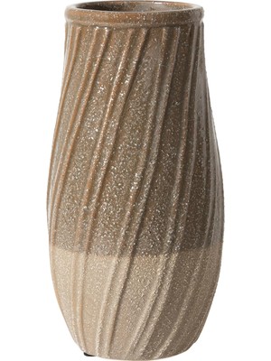Hepta Collection Concept Marron Seramik Vazo 14 x 27 cm