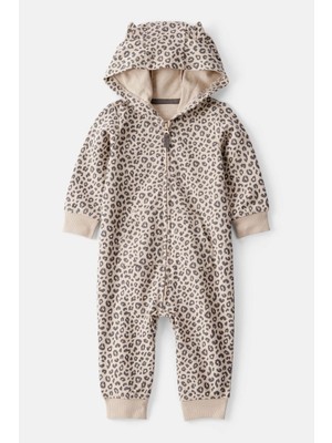 Carter's Kız Bebek Kahverengi Kapüşonlu Tulum