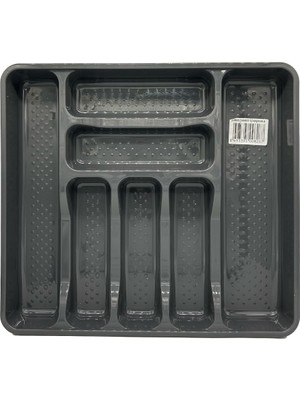 Hepta Collection Sev Plastik 39X42,5X5 cm Çekmece Içi Jumbo Boy 7 Gözlü Kaşıklık Antrasit