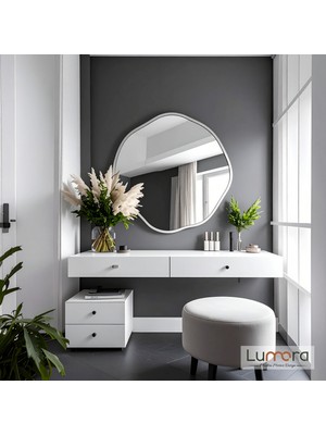 Lumora Mirror Design Kael Modern Beyaz Boyalı Mdf Çerçeveli Dekoratif Ayna