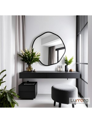 Lumora Mirror Design Kael Modern Siyah Boyalı Mdf Çerçeveli Dekoratif Ayna