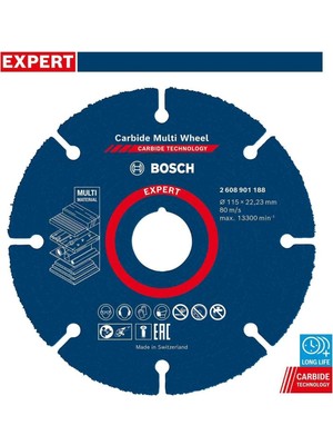 Bosch 115 mm Taşlama Makinesi Ahşap Kesme Diski - Güçlü ve Dayanıklı