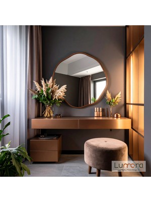 Lumora Mirror Design Kael Modern Bronz Boyalı Mdf Çerçeveli Dekoratif Ayna