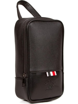 Hepta Collection Av A Dos Erkek Siyah Vegan Deri Tıraş Seyahat Kozmetik Portföy Bakım El Çanta Günlük