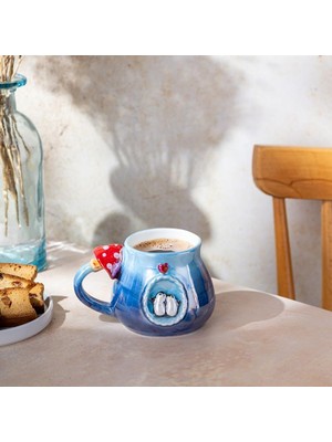 Hepta Collection Istanbul Porselen Penguen Kupa 400 ml Lacivert
