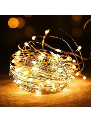 Delixa Peri LED Işık 3 Metre (Sarı) Pilli Aydınlatma Şerit LED Saçak Spot Süsleme (1 Adet)