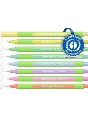 Delixa Schneider 191088 Line-Up Pastel Ince Uçlu Kalem (Çizgi Kalınlığı 0,4 Mm, Biyo Bazlı Plastik, Mavi Me