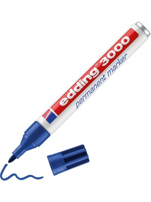 Hepta Collection Edding 3000 Permanent Markör - Mavi - 1 Kalem - Yuvarlak Uçlu 1,5-3 mm