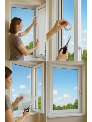 Delixa Proalet Çift Kanat Pratik Sineklik, 1,25 M x 1.5 M Tül, Kapı & Pencere Uyumlu, 5,5 M Yapıştırma Bant