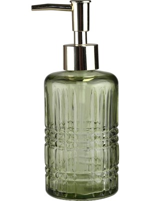 Delixa Cam Sıvı Sabunluk,yıldız Desenli Yeşil 300ML 6,8X17,6CM