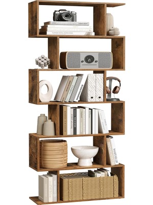 Hepta Collection Kitap Rafı, 6 Katlı Raf, Ayaklı Raf, Ofis Rafı, Bağımsız, Dekoratif Raf, Sunum Için, Modern, Oturma