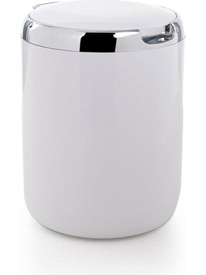 Delixa Plastik Kapaklı Pasifik Çöp Kovası 3lt 15,5 x 20 cm Beyaz