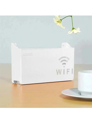 Delixa Beyaz Wifi Duvar Asılabilir Sigorta ve Modem Saklama 25X15X6 cm