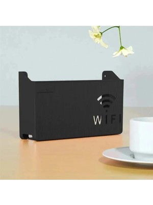 Delixa Siyah Wifi Duvar Asılabilir Sigorta ve Modem Saklama 25X15X6 cm