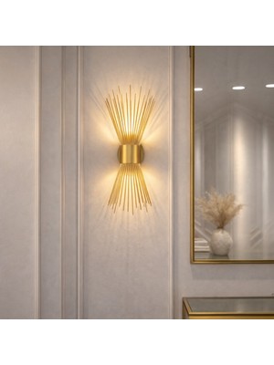 Nazik Aydınlatma Kirpi Eskitme Modern Günışığı Ledli Pilli ve Elektrikli  1 Adet Duvar Apliği