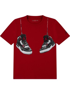 Nike Jdb Aj3  Shoe Strıngs Çocuk Kırmızı Tişört 95F483-R78