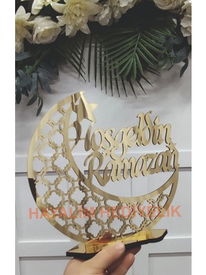 Hayalim Hediyelik Pleksi  Hoşgeldin Ramazan  Hilal Dekoratif  Ayaklı Süs