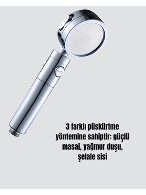 Esranın Dünyası Kolay Montajlı 3 Modlu Yüksek Basınç Duş Başlığı RSHPS34-ESRDNS