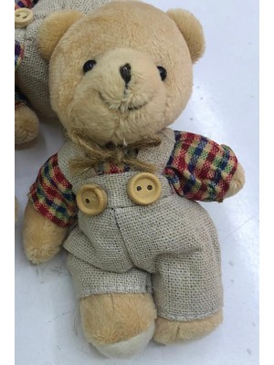 DNC Vintage Kıyafetli Peluş Ayıcık Anahtarlık – Teddy Bear Bag Charm Çanta Süsü