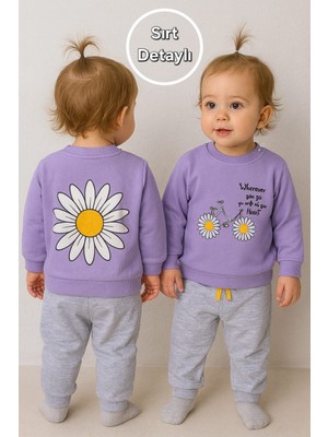 Myprettybaby Papatya Bisiklet Desenli %100 Pamuk Mevsimlik Kumaş Kız Bebek Alt Üst 2'li Takım