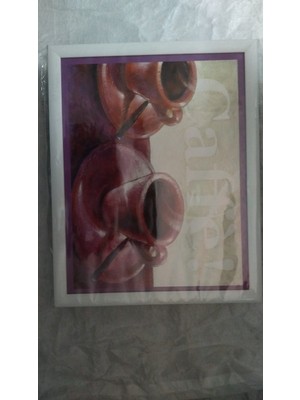 Es Dekor Beyaz Kenarlı Arka Açık Mavi Ikili Fincan Minderli Desenli Keyif Tepsi 1 Adet